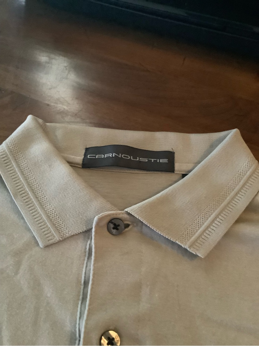 Bighorn Golf Club, Palm Desert, California. Carnoustie Beige Polo Shirt, size M
